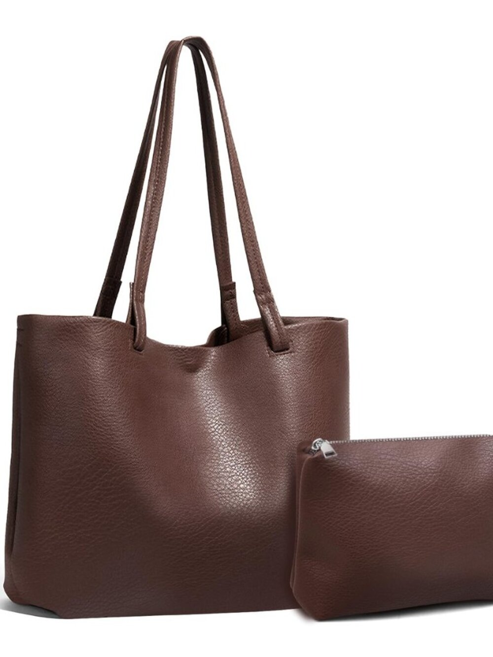 Medium Tote Bag for Women, Soft Vegan Leather Shoulder Handbag with Coin Purse